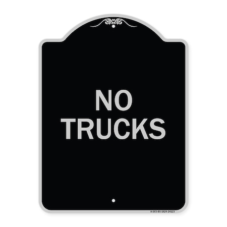 Signmission Driveway No Trucks Heavy-Gauge Aluminum Architectural Sign, 24" x 18", BS-1824-24123 A-DES-BS-1824-24123